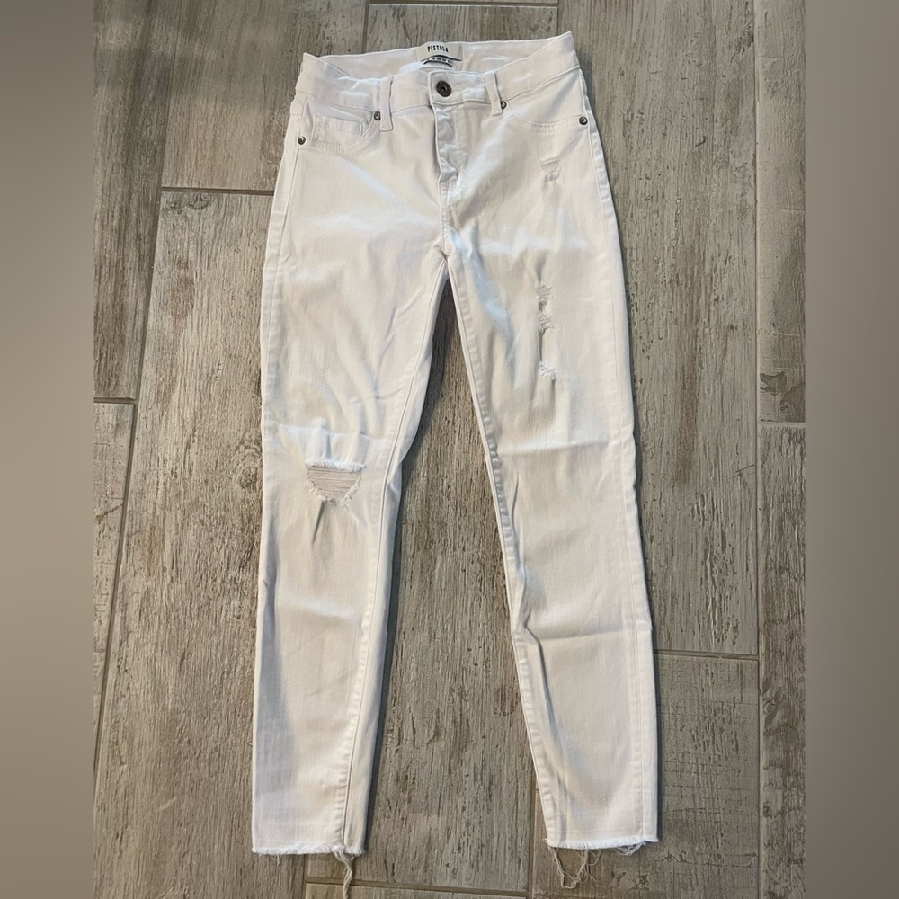 Pistola White Distressed Skinny Jeans